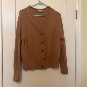 Everlane recycled cashmere wool brown cardigan - dark academia vibes